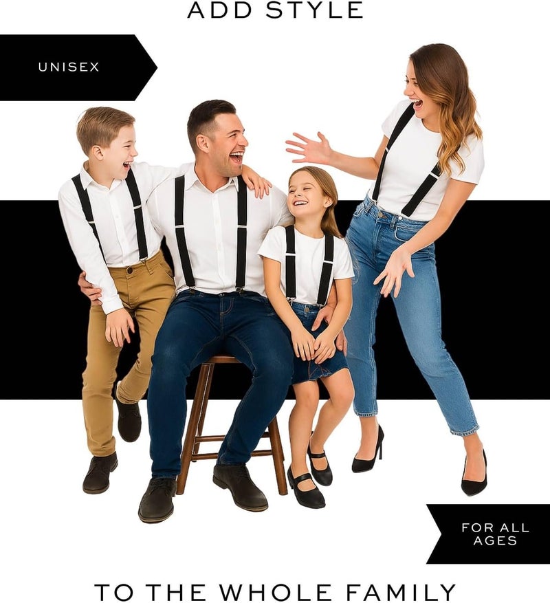 Man of Men Black Suspenders for Men Heavy Duty - Adjustable 1.5” X-Back Men's Suspenders Tuxedo Suspender for Men, Suspender for Dress Pants Durable Elastic Straps - Everyday Wear, Halloween, Christmas, Wedding - Image 3